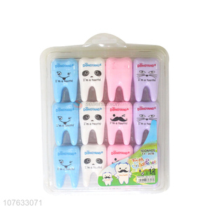 Cartoon Pattern Tooth Shape Plastic Pencil Sharpener