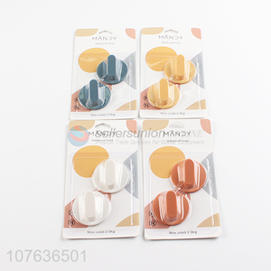 Circle simple design low price good quality plastic adhesive hooks