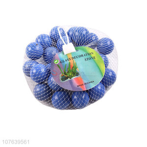 High quality milk blue solid color three-color pattern glass ball