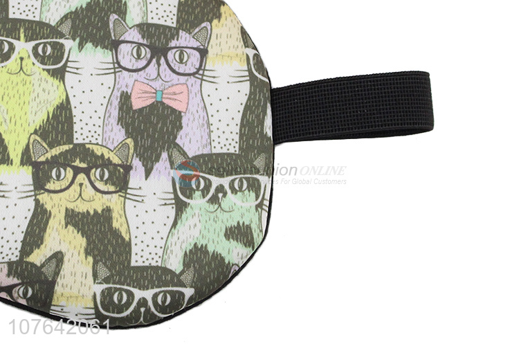 Promotional lovely cartoon cat office nap eye mask travel eye patch