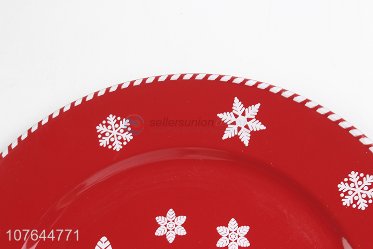 Hot sale red snowflake new year candy plate