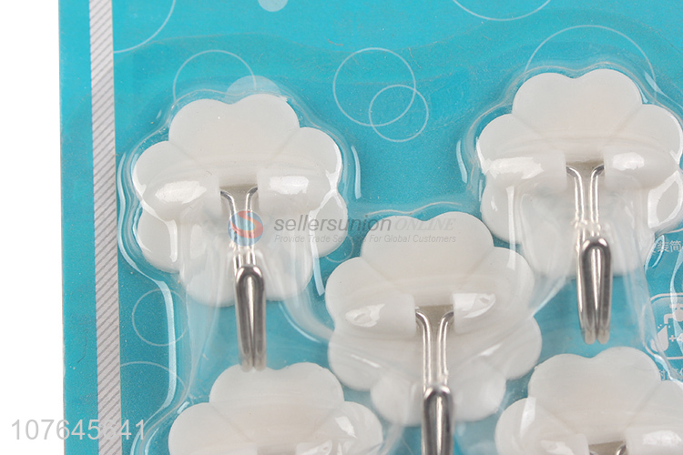 Wholesale White Flower Shape Sticky Hook Multipurpose Wall Hook