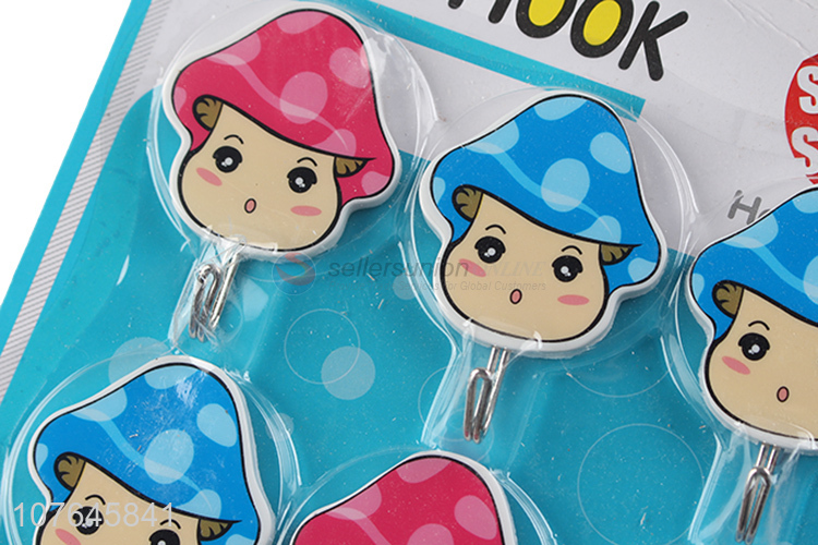 Cartoon Mushroom Shape Colorful Sticky Hook Cheap Adhesive Hook