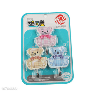 Cute Bear Shape Strong Adhesive Hook Sticky Hook Hat Hook