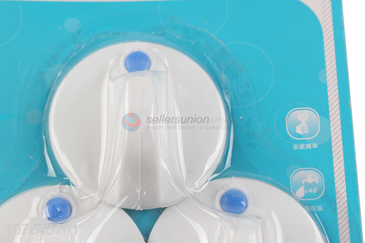 Hot Sale 3 Pieces White Round Sticky Hook Set For Sale