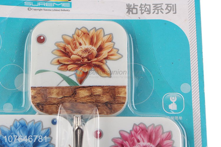 Good Price Flower Pattern Strong Adhesive Hook Popular Sticky Hook