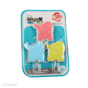 Wholesale Cute Elephant Shape Sticky Hook Colorful Adhesive Hook