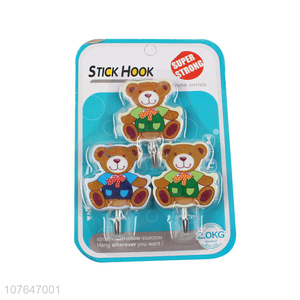 Cute Bear Shape Sticky Hook Adhesive Hook Hat Hook