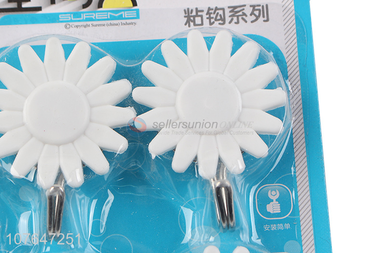 Best Sale White Flower Shape Adhesive Hook Multipurpose Wall Hook