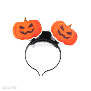 Good quality Halloween supplies led light pumpkin headband hair hoop