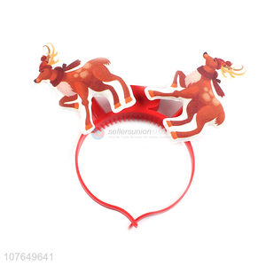 Best selling Christmas supplies led light reindeer headband hair hoop