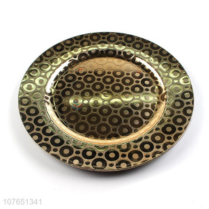 Low Price Electroplated Plastic Plate Fashion Dinner Plate