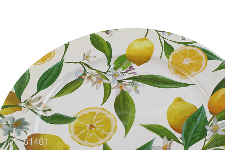 Wholesale Lemon Flower Pattern Dinner Plate Plastic Tableware