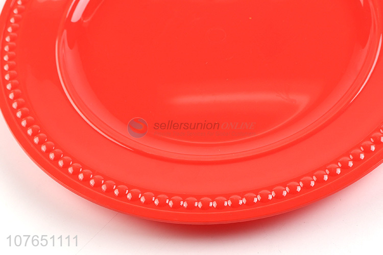 Wholesale Round Red Dinner Plate Plastic Charger Plate