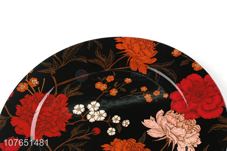 Latest Flower Pattern Sticker Charger Plate Fashion Dinner Plate