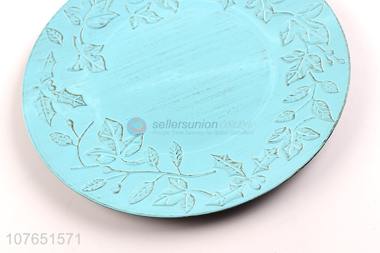 High Quality Antique Finished Round Plate Colorful Dinner Plate