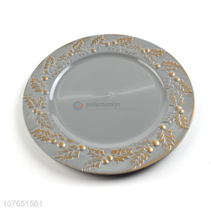 Fashion Style Painted Gold Rimmed Plate Dinner Plate Cheap Charger Plate