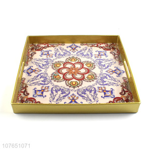 Wholesale European Style Colorful Square Serving Tray Acrylic Tray