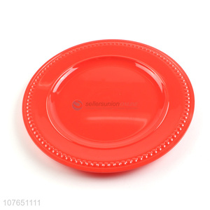 Wholesale Round Red Dinner Plate Plastic Charger Plate