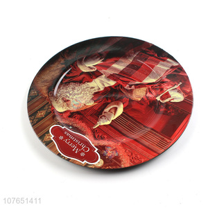 Custom Christmas Sticker Round Dinner Plate Charger Plate