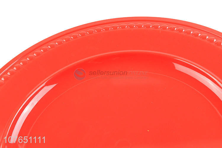 Wholesale Round Red Dinner Plate Plastic Charger Plate