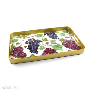 Best Sale Grape Pattern Color Printing Acrylic Serving Tray