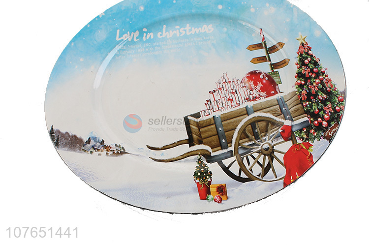 Best Selling Christmas Sticker Plastic Dinner Plate