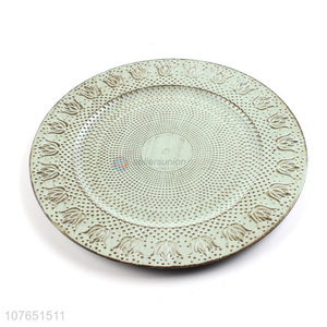 High Quality Antique Finished Plastic Plate Round Charger Plate