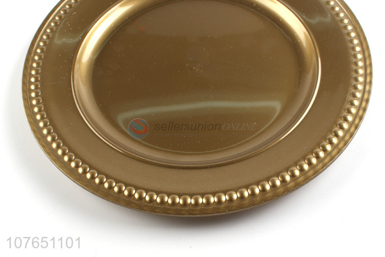 Wholesale Gold Plastic Plate Cheap Round Dinner Plate