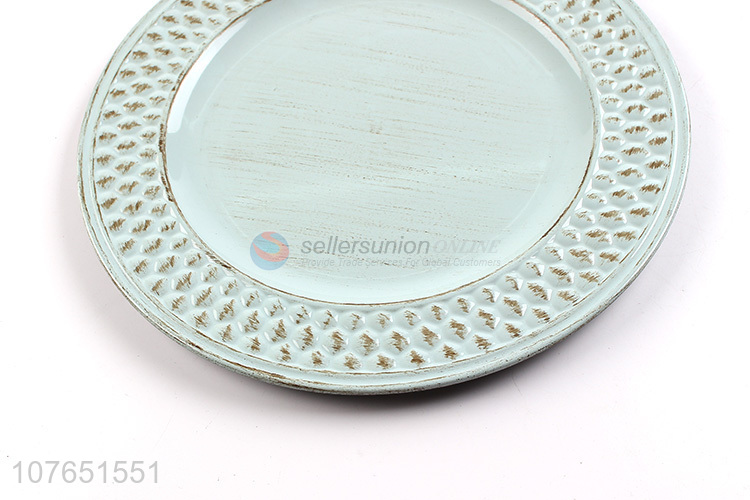 China Manufacture Antique Finished Round Plate Dinner Plate Charger Plate