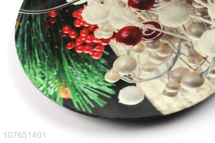 Fashion Colorful Sticker Round Plastic Plate Cheap Dinner Plate