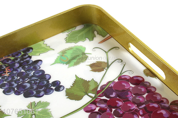 Best Sale Grape Pattern Color Printing Acrylic Serving Tray