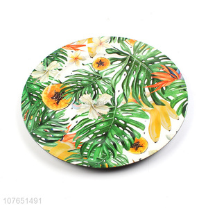 Fashion Printing Leather Design Dinner Plate Plastic Charger Plate