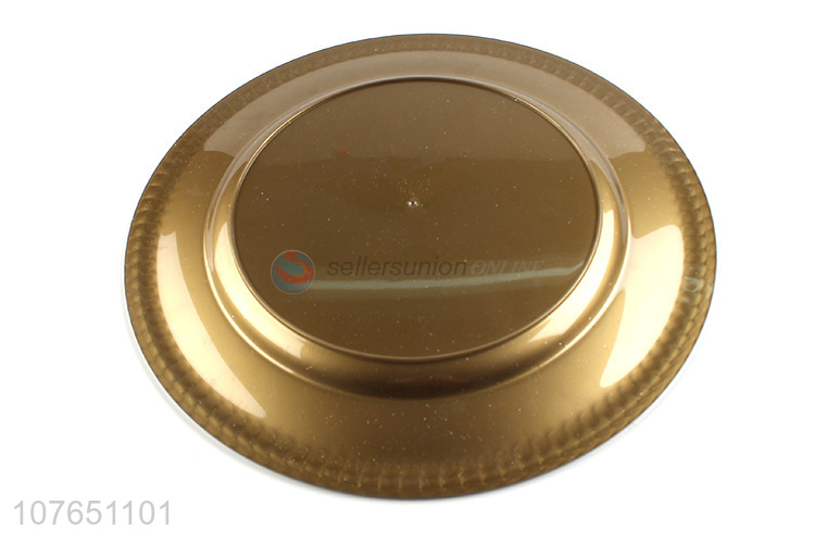 Wholesale Gold Plastic Plate Cheap Round Dinner Plate