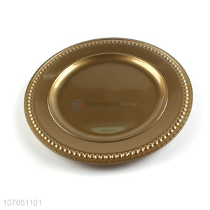 Wholesale Gold Plastic Plate Cheap Round Dinner Plate