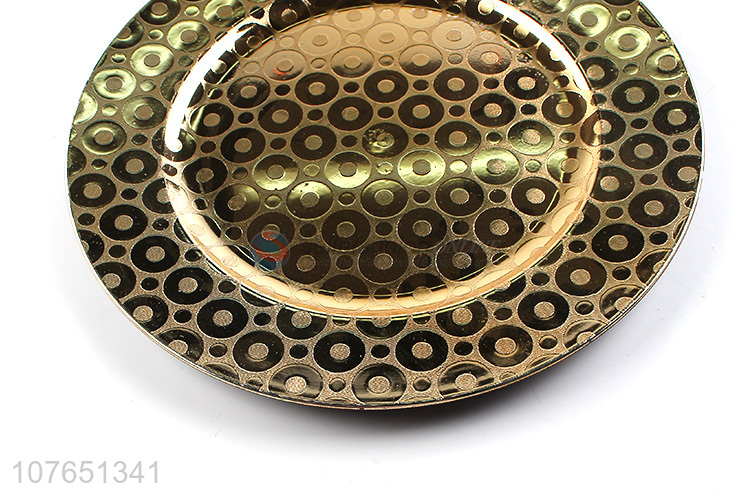 Low Price Electroplated Plastic Plate Fashion Dinner Plate