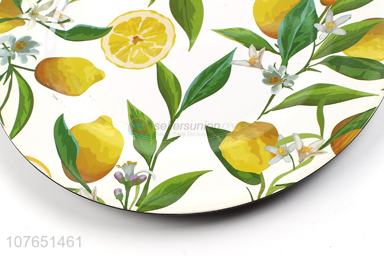 Wholesale Lemon Flower Pattern Dinner Plate Plastic Tableware