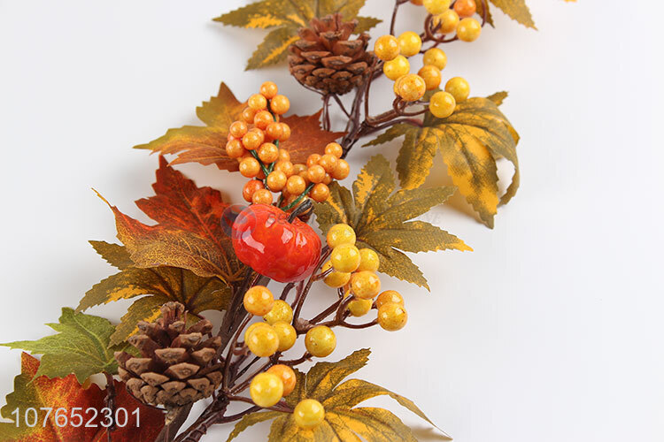 Wholesale custom maple leaf rattan pumpkin autumn long branches