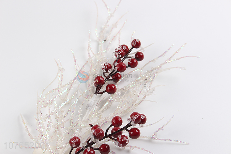 Vase flower arrangement decoration festive red fruit sprigs
 