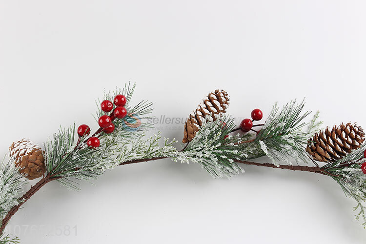 Popular simulation cedar branches Christmas home decoration horns