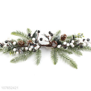 Good quality home holiday rattan decoration garland Christmas horns