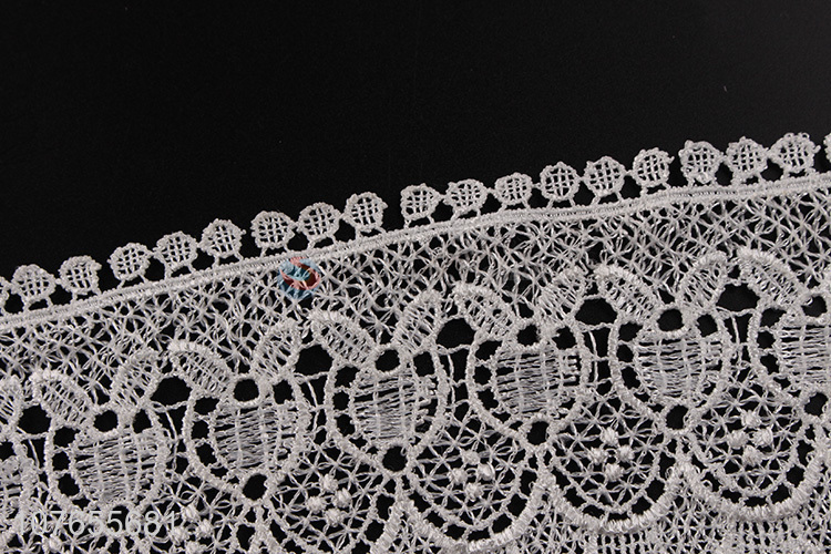 Wholesale garment accessory white flower lace trim ribbon for garment 