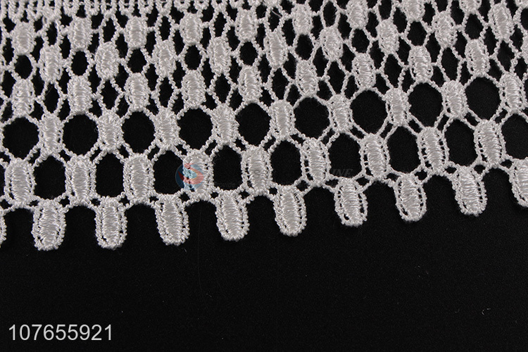 Wholesale white  high quality flower style fabric lace ribbon 