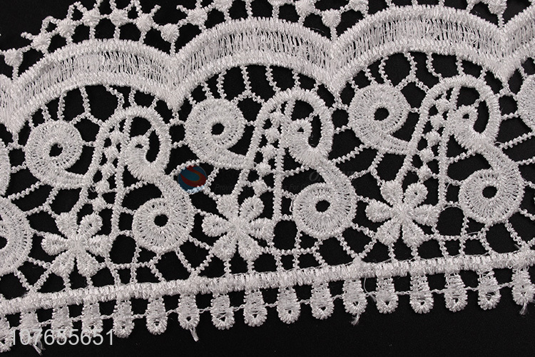 Exquisite embroidered lace trim ribbon for wedding gown and bridal dress lace