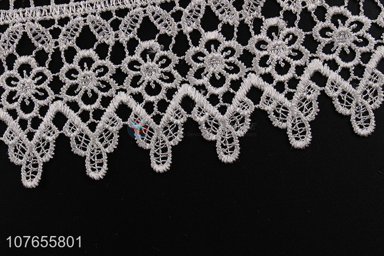 Factory direct custom design hollow floral white lace ribbon