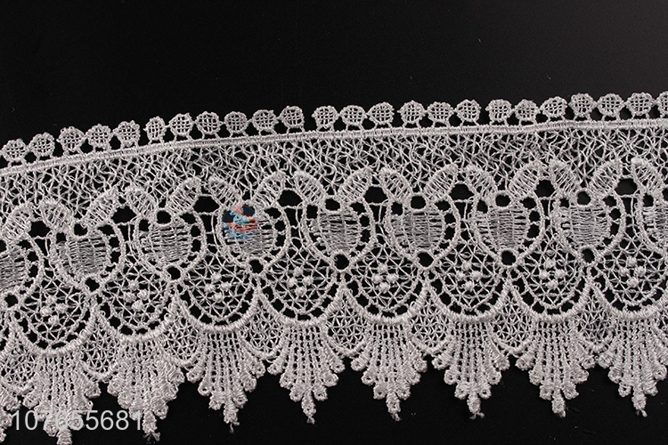 Wholesale garment accessory white flower lace trim ribbon for garment 