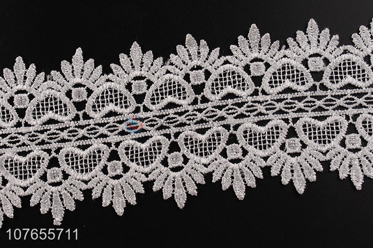 Best selling white polyester craft lace flower ribbon with low price