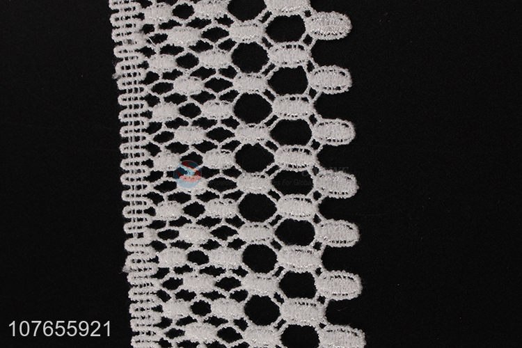 Wholesale white  high quality flower style fabric lace ribbon 