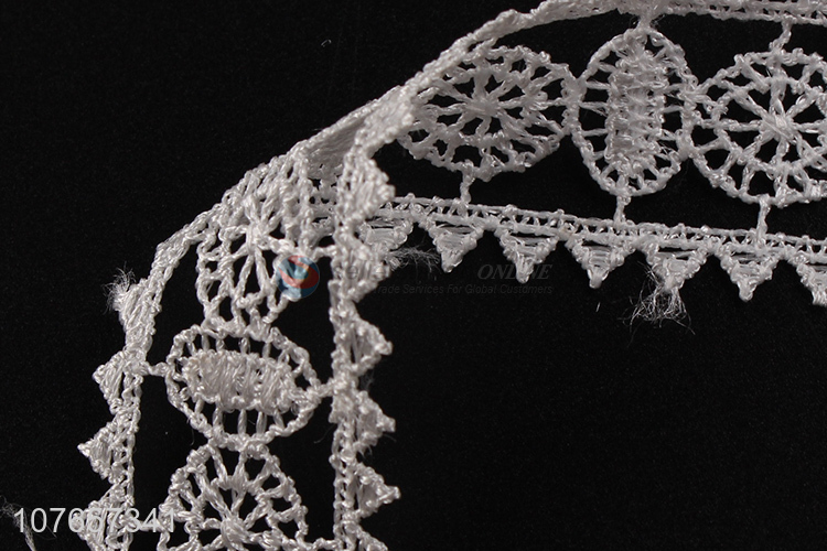 Wholesale latest style cheap decorative white border lace trim 