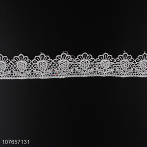 New arrival soft floral pattern decorative lace trim ribbon